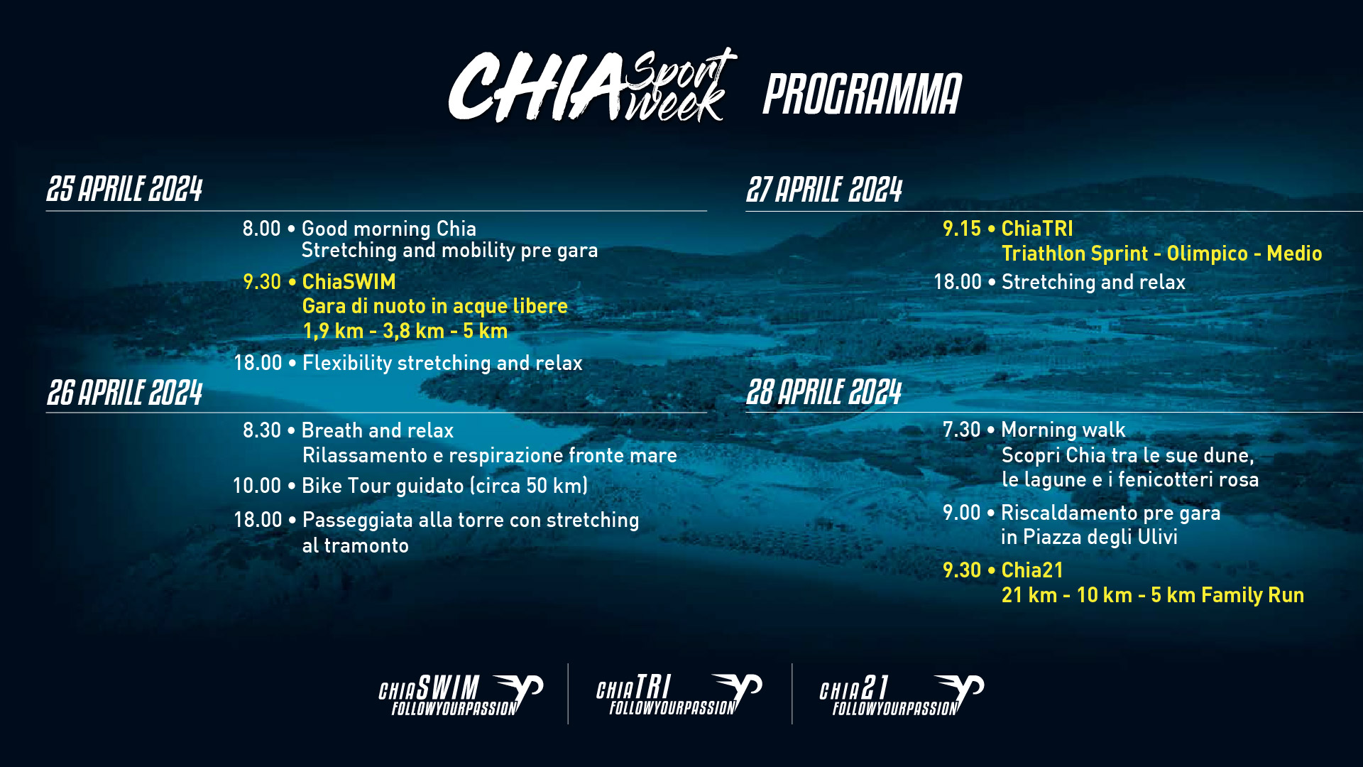Programma Chia Sport Week 2024